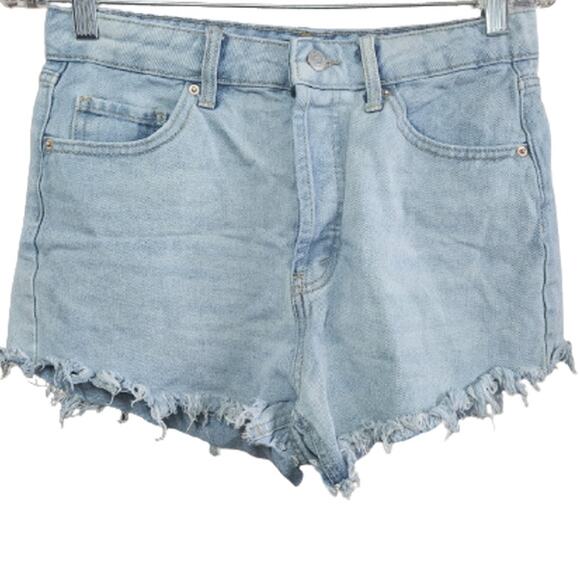 Extra High Rise Button Fly Jean Shorts Size 8 - Picture 1 of 6